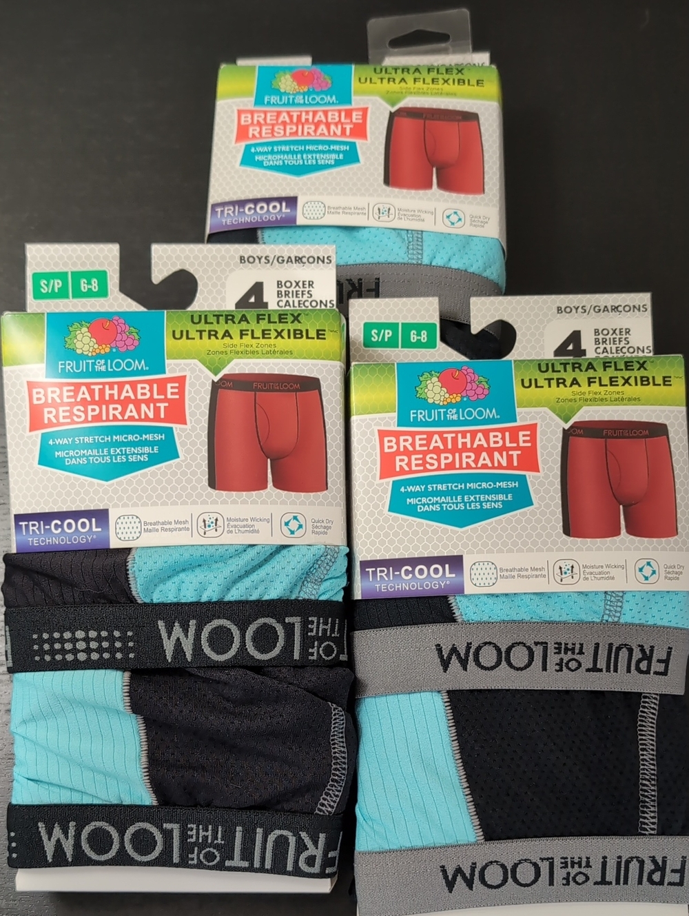 Fruit Of The Loom Boys Boxers 12 Pairs Size SM 6-8 NEW